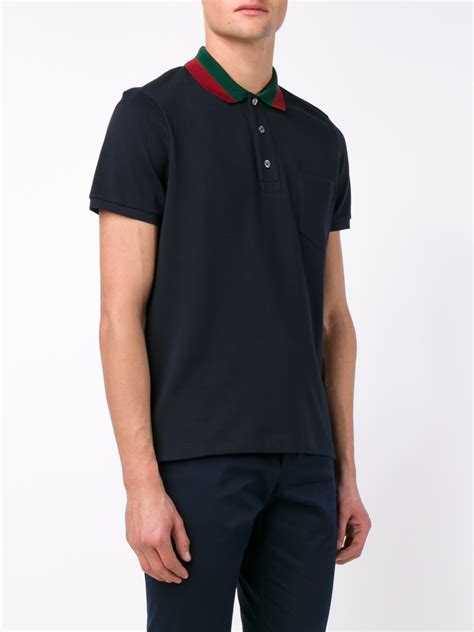 blue gucci stripe polo